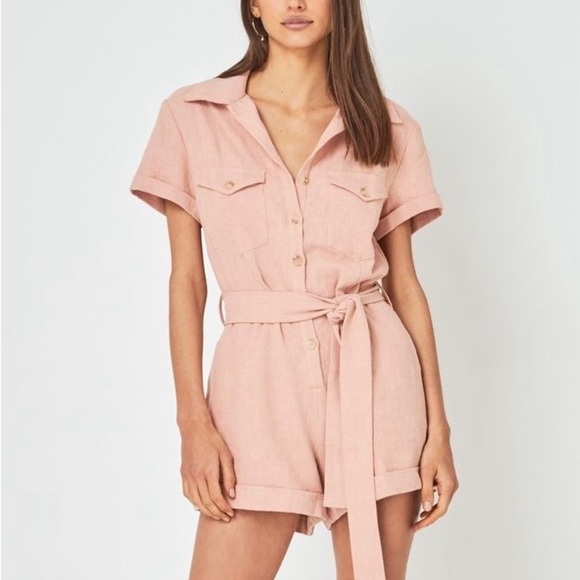 Anthropologie Auguste Patty Playsuit Blush size 4 - Picture 4 of 12